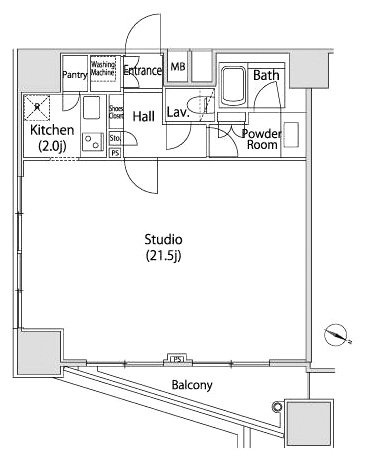 ファーストリアルタワー新宿302 間取り図
