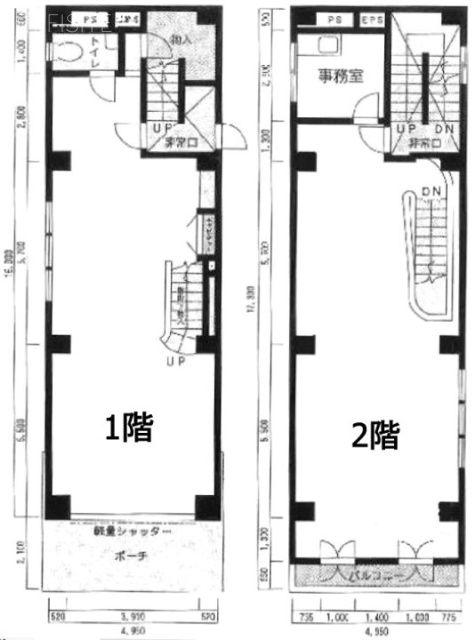 福島ビル1F~2F 間取り図