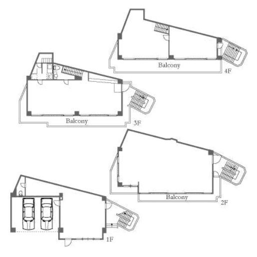 渋谷SRビル1F～4F 間取り図