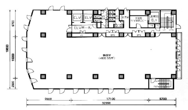 愛宕イーストビル6F 間取り図