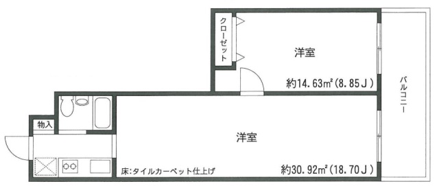 赤坂ナショナルコート101 間取り図