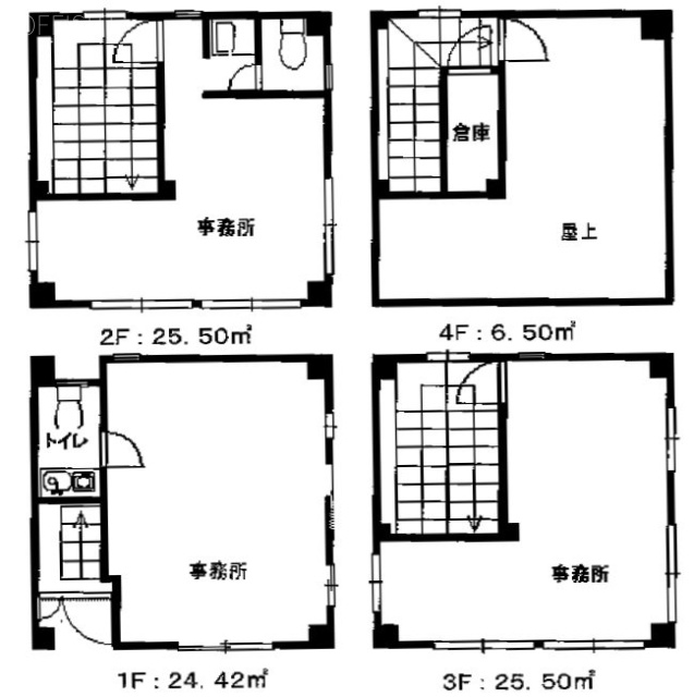 第一中央ビル1F～4F 間取り図