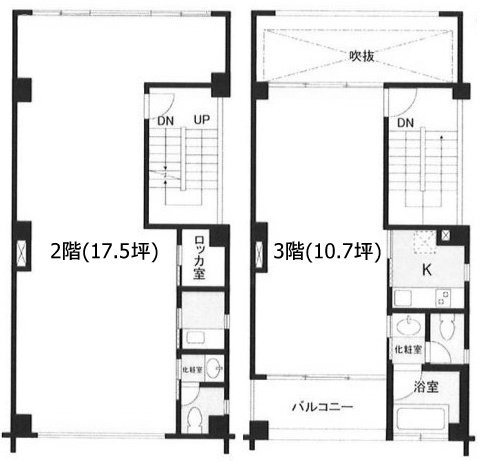 K’s ハウス2F～3F 間取り図