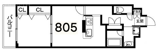 ムルーエ築地805 間取り図