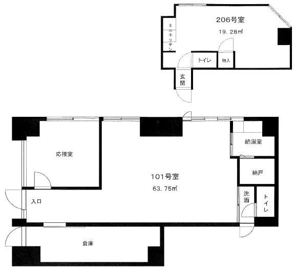 エトワール立川ビル101・206 間取り図