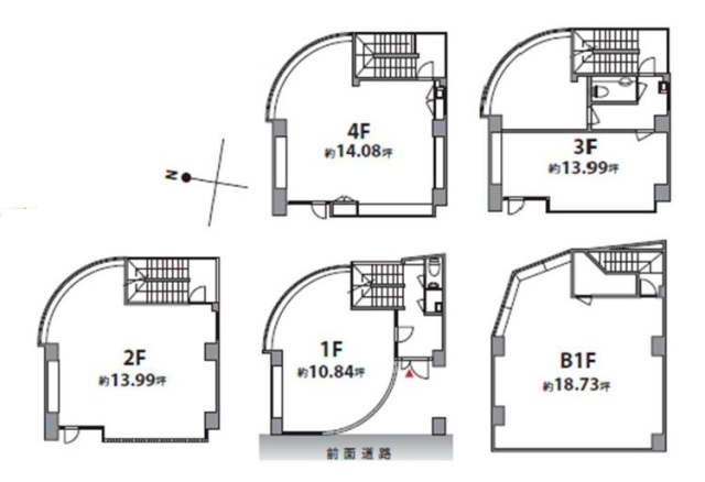 Garden coco神宮前B1F～4F 間取り図