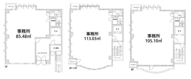 四谷SfidaBase1F～6F 間取り図