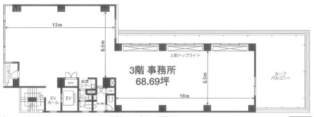 菱秀神楽坂ビル3F 間取り図