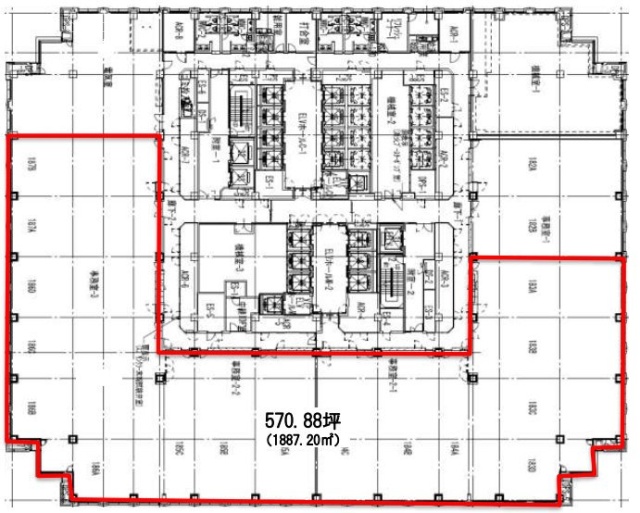 品川グランドセントラルタワー18F 間取り図