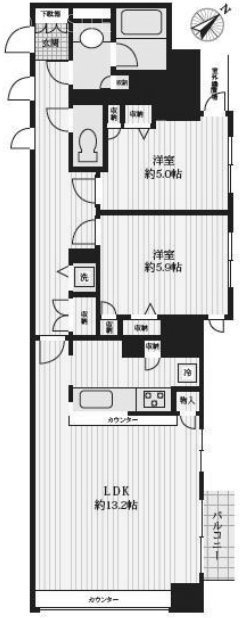 ムルーエ築地301 間取り図