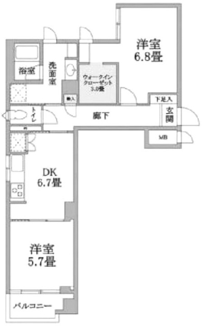 中銀新橋マンション704 間取り図