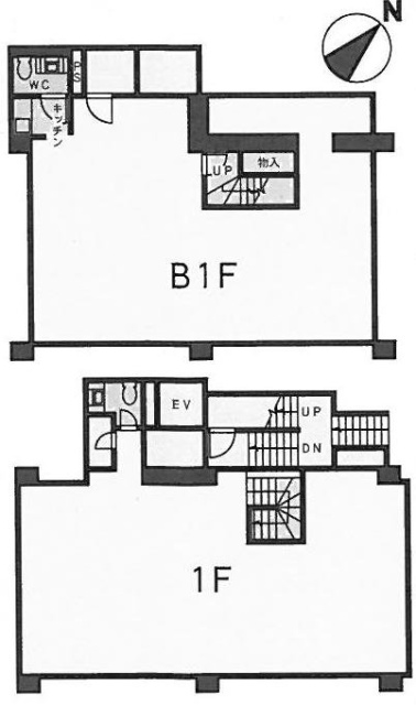 DEAR表参道B1F~1F 間取り図