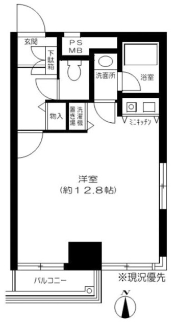 スカイノブレ御徒町206 間取り図