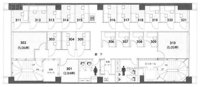 クロスオフィス新宿306 間取り図