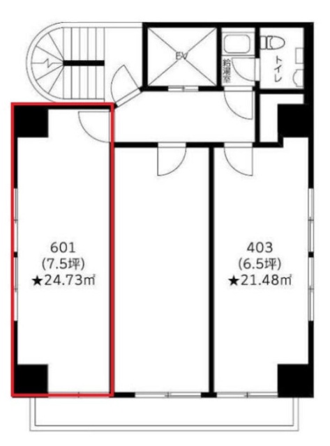 宝栄三崎町ビル601 間取り図