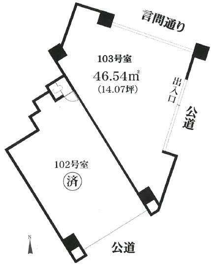 ライオンズマンション浅草三社ビル103 間取り図