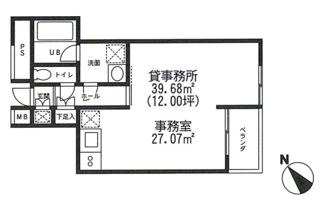 北参道アパートメントビル1F 間取り図