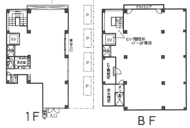 荻原ビルB1F～1F 間取り図