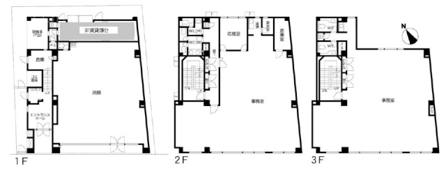 シンコーホールディングスビル1F～3F 間取り図