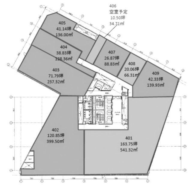 相鉄北幸第1(エキニア横浜)ビル406 間取り図