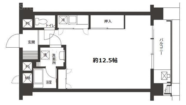 トーア新富マンション503 間取り図