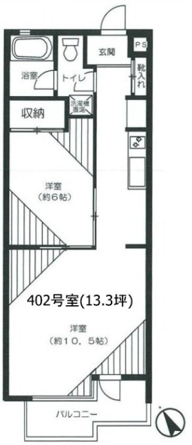 かなりマンション赤坂402 間取り図