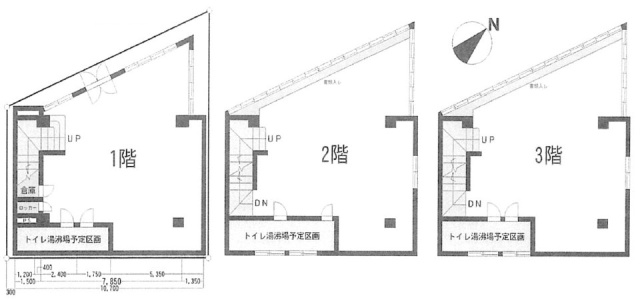 第16平沼ビル1F～3F 間取り図