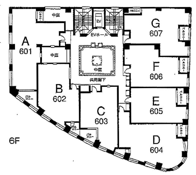 ルネパルティーレ汐留606F 間取り図