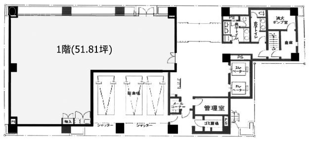 日本橋イーストビル1F 間取り図