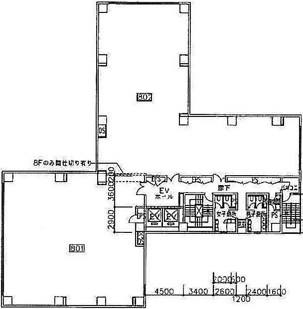 JRE茅場町二丁目ビル801 間取り図