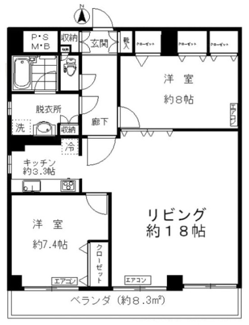 ポーロニアクレストビル602 間取り図