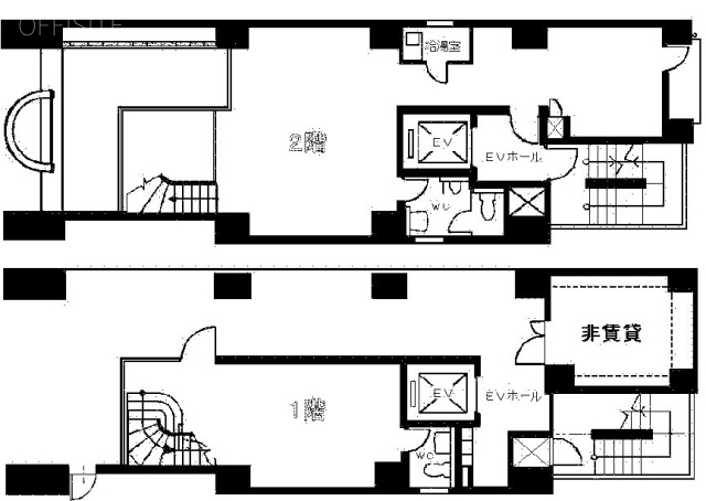クロスサイド麹町ビル1F～2F 間取り図