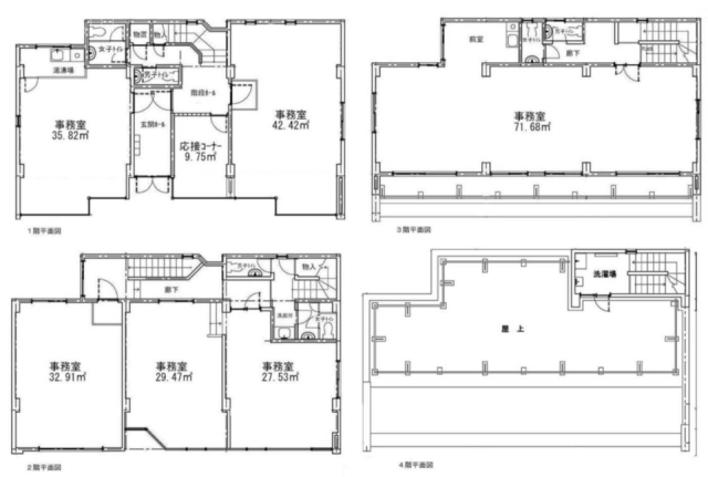 菅沼ビル1F〜3F 間取り図