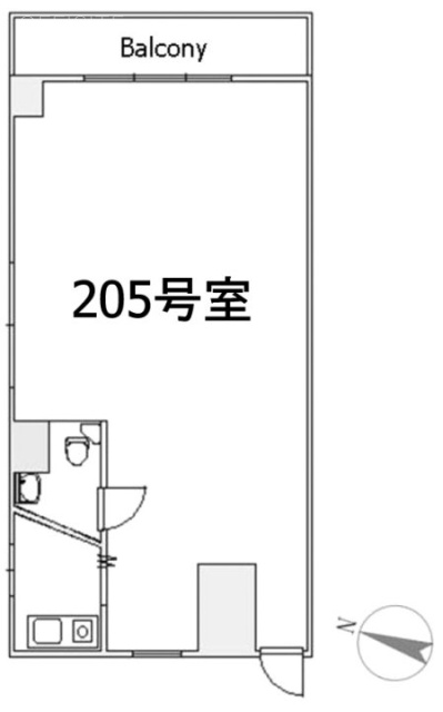 シャトーヒロ本館ビル205 間取り図