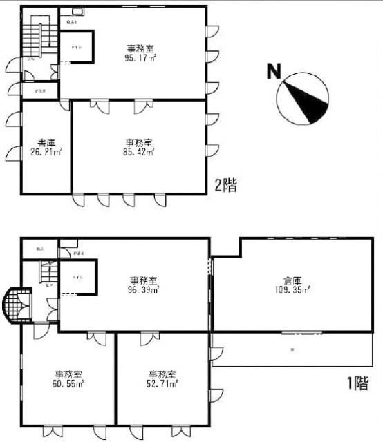 花澤末広ビル1F~2F 間取り図