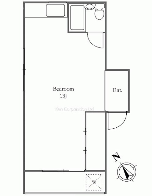 フラット六本木2F 間取り図