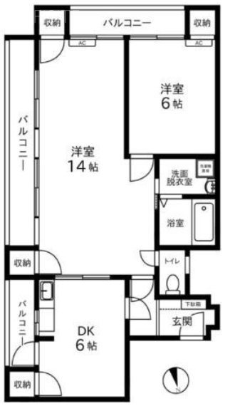 パレス麻布6F 間取り図