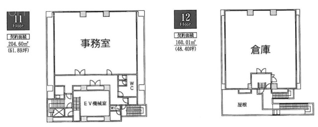 新宿EAST COURT11F～12F 間取り図