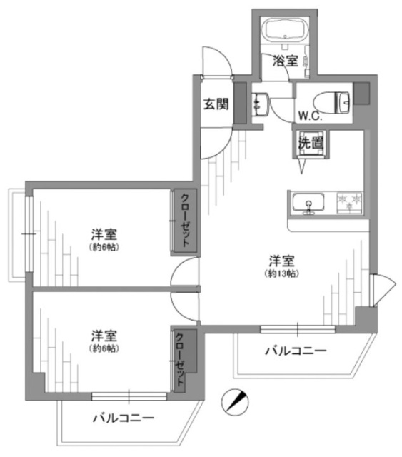桜苑マンション2F 間取り図