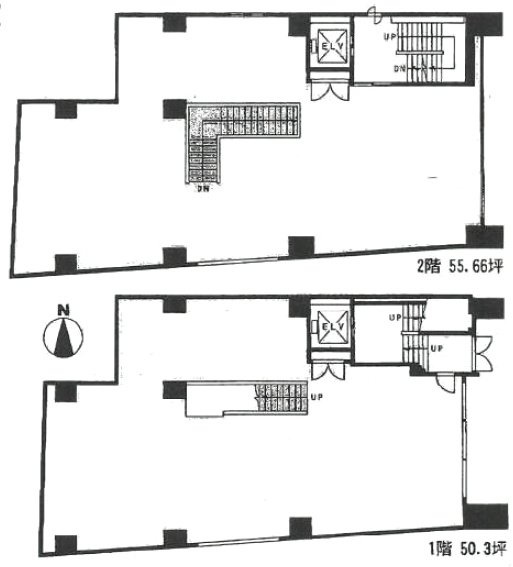 渋谷宮田ビル1F～2F 間取り図