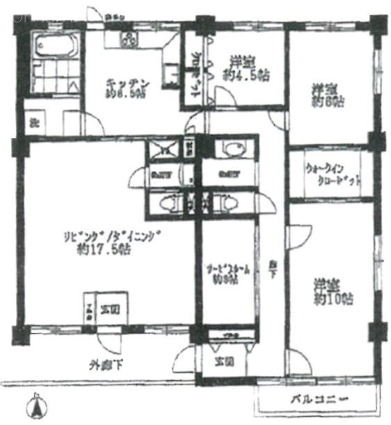 高輪マンション1F 間取り図