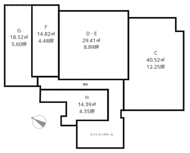 鶯谷上原ハイツDE 間取り図