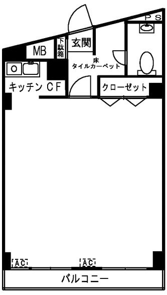 渋谷三信マンション405 間取り図