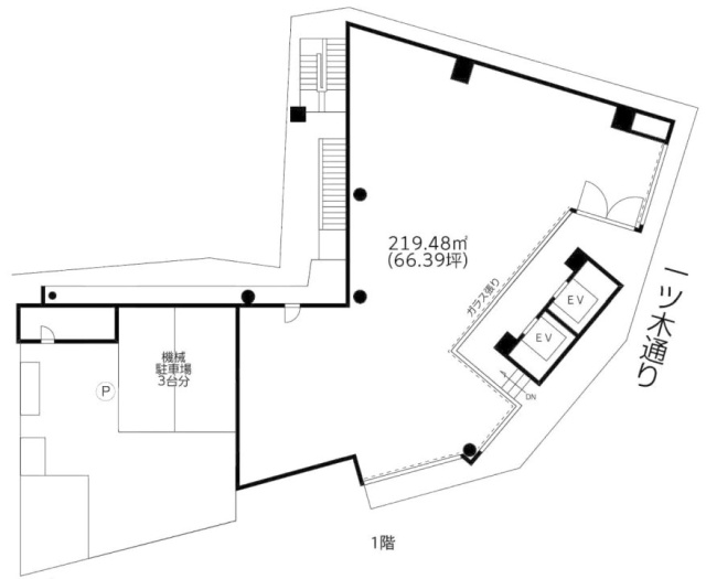 ヒューリック赤坂一ツ木通ビル1F 間取り図