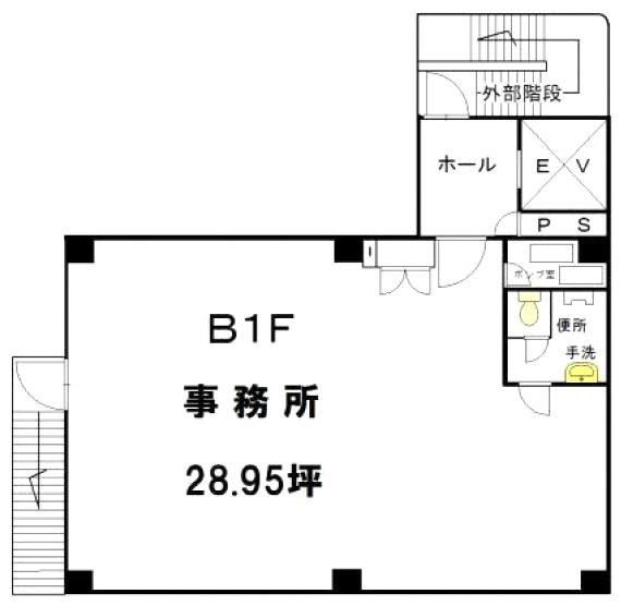 ルート蛎殻町第2ビルB1F 間取り図