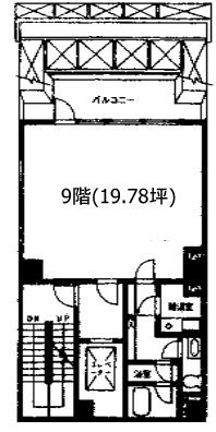 三筋クレセントビル9F 間取り図