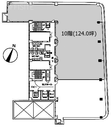 ウェインズ&イッセイ横浜ビル10F 間取り図