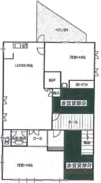 東金町3丁目貸店舗・事務所2F 間取り図