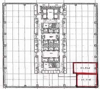 東京サンケイビル15F 間取り図