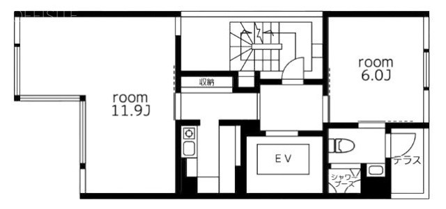 西麻布32435F 間取り図